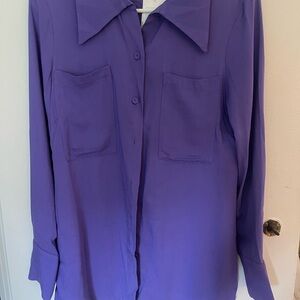 NWT Mango Purple Button-Up Shirt